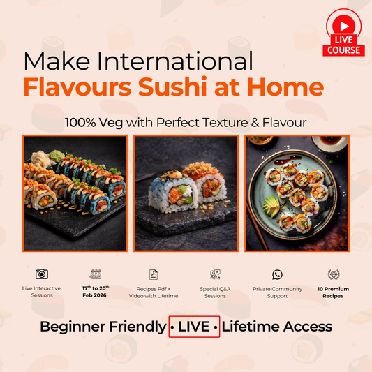 100% Veg. Café-Style Sushi Masterclass (LIVE) - with Chef Jeni