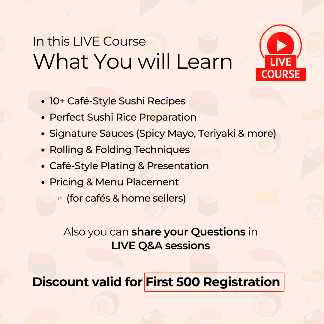 100% Veg. Café-Style Sushi Masterclass (LIVE) - with Chef Jeni