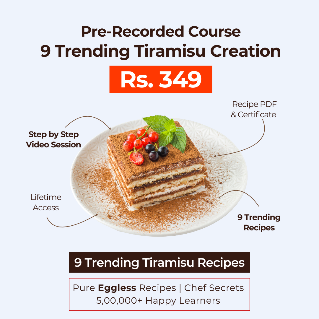 9 premium Tiramisu desserts in one course - Pre Recorded Course